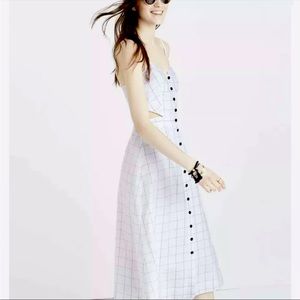 Madewell Windowpane Cutout Cami Midi Dress